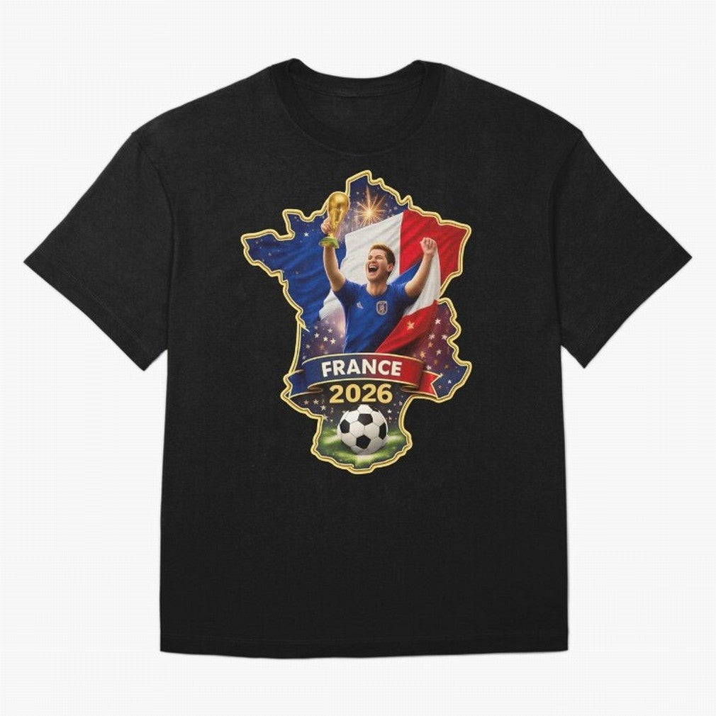 France Map Silhouette 2026 Football Victory Graphic Classic T-Shirt Turn Up for FIFA World Cup 2026 Group Stage Made for CR7 and Messi, Argentina Energy, Game Day Rituals, Football Legends, Country Pride and the Road to the Final; Ideal for
