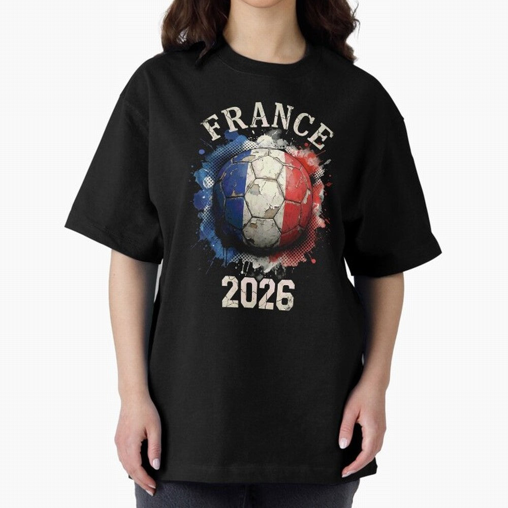 France 2026 Football Art | Vintage Tricolor Soccer Ball Splash Design Classic T-Shirt Build Global Football Passion for FIFA World Cup 2026 USA Canada Mexico, Inspired by Haaland and Mbappe, France and Portugal, Football Festival Excitement, Trophy