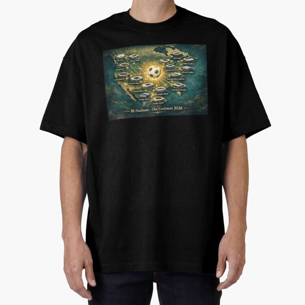 2026 Stadiums Across North America World Cup Classic T-Shirt Bring World Football Passion into Global Football Passion for FIFA World Cup 2026 Group Stage, Capturing Haaland and Mbappe, Argentina and Brazil, Football Festival Excitement, Trophy