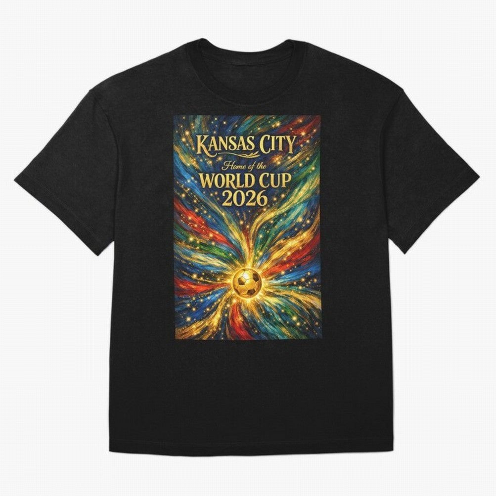 Kansas City World Cup 2026 Starburst Soccer Poster ¡ª Van Gogh Fluid Art Print Classic T-Shirt Show Up for the Glory of Global Football Passion for FIFA World Cup 2026 USA Canada Mexico, Built around Messi, CR7 and Mbappe, Portugal, Spain and