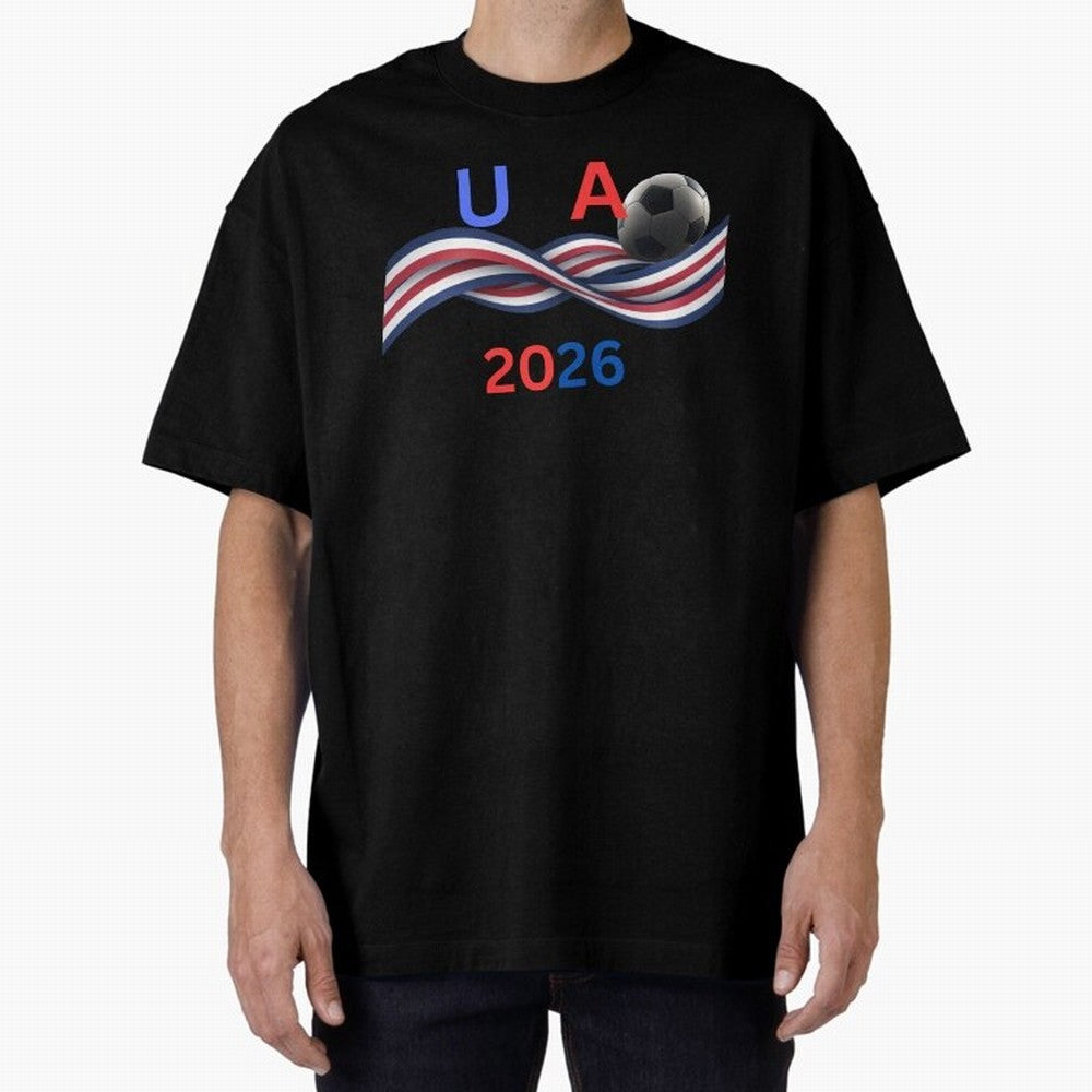 USA 2026 Soccer Ball With Waving Flag - United States Football Team Support? Classic T-Shirt Represent the Passion of FIFA World Cup 2026 USA Canada Mexico Driven by Haaland and Mbappe, England, France and Netherlands Energy, Football History,