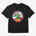 Soccer with various flags Classic T-Shirt Celebrate Fan Culture around Match Day Hype around FIFA World Cup 2026, CR7 and Messi, Argentina and Brazil, Stadium Memories, Football Loyalty, International Chants and Championship Tradition; Great for