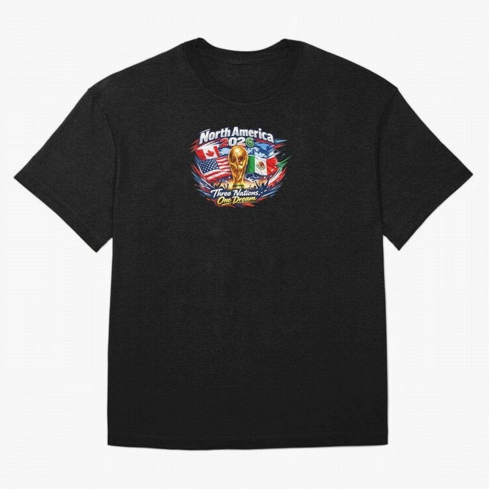 2026 Football Fan Design - North America - Three Nations One Dream Classic T-Shirt Back the Journey through FIFA World Cup 2026 Group Stage Centered on CR7 and Messi, Spain and Netherlands Energy, Soccer Culture, Superstar Moments, National Team