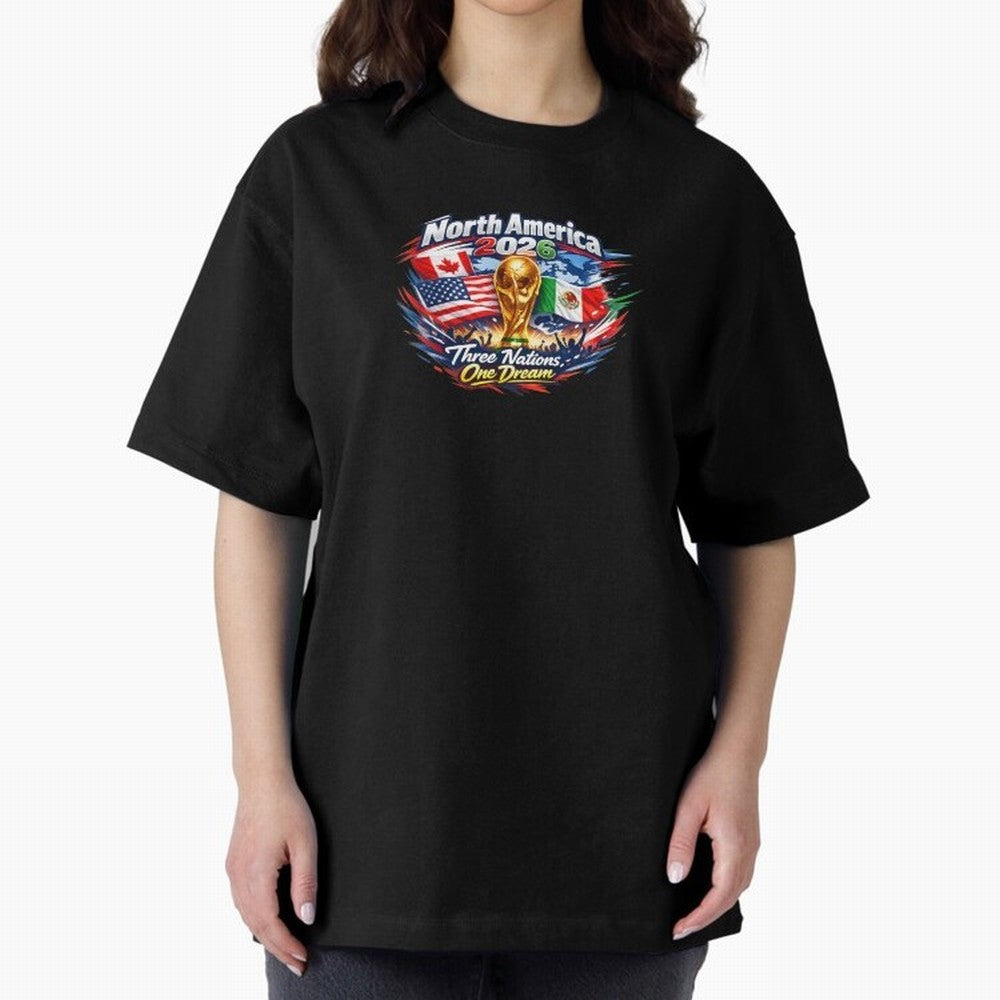 2026 Football Fan Design - North America - Three Nations One Dream Classic T-Shirt Back the Journey through FIFA World Cup 2026 Group Stage Centered on CR7 and Messi, Spain and Netherlands Energy, Soccer Culture, Superstar Moments, National Team