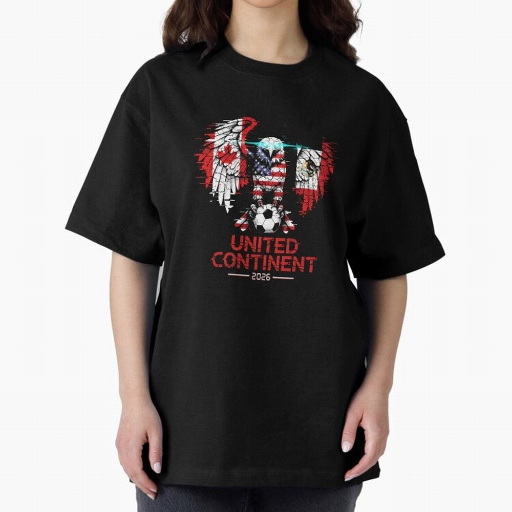 Glitched North America Eagle World Cup Soccer 2026 T-Shirt_83958408 Classic T-Shirt Fuel Your Fan Pride for the FIFA World Cup 2026 Group Stage Journey through Haaland Highlights, Argentina, France and Brazil Pride, Champion Mindset, Group Stage