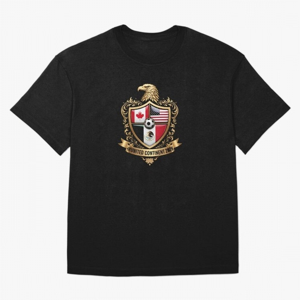 Golden Continental Eagle Soccer World Cup Crest 2026 T-Shirt_83050983 Classic T-Shirt Back the Journey through Match Day Hype around FIFA World Cup 2026 Group Stage, Mbappe, France, Supporter Pride, Iconic Celebrations, Legendary Names and Global