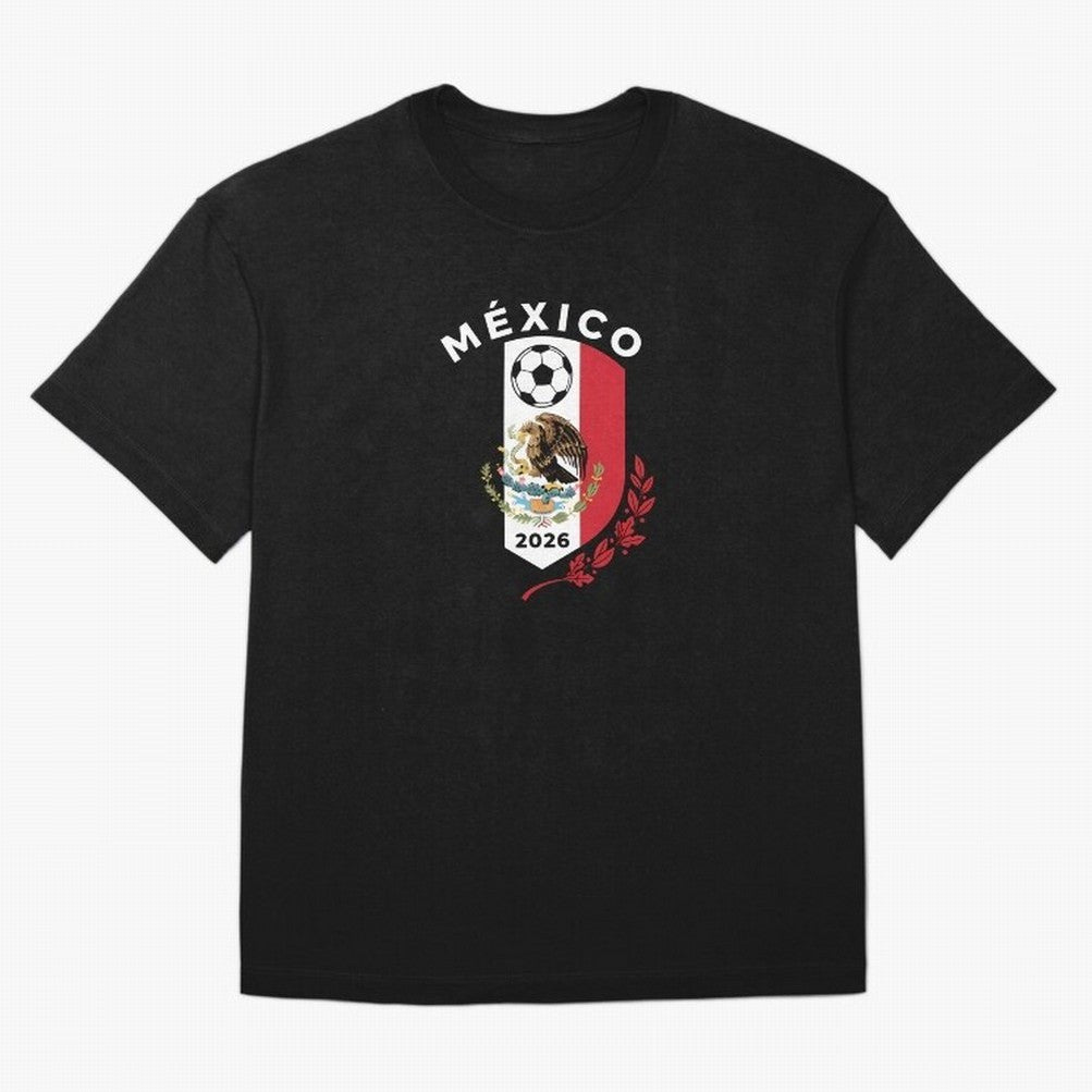 Mexico Emblem World Cup Soccer 2026 Football Crew T-Shirt_83050167 Classic T-Shirt Stand Proud for FIFA World Cup 2026 Made for Messi and Cristiano Ronaldo, Brazil Energy, Goal Celebration Energy, Supporter Heritage, Football Icons and Worldwide