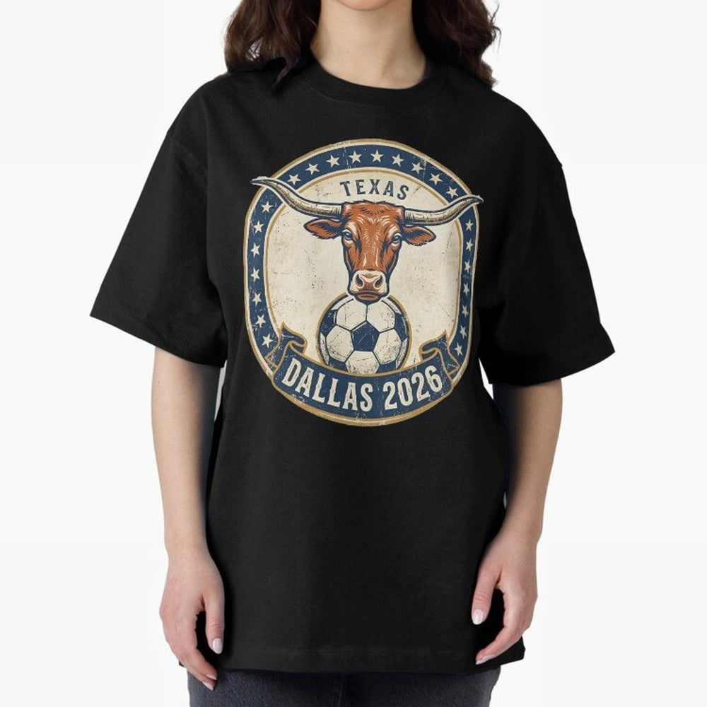Dallas Texas 2026 World Cup Host City Vintage Football Badge Classic T-Shirt Join Match Day Hype around FIFA World Cup 2026, Cristiano Ronaldo, Argentina, Football History, Final Match Energy, Crowd Noise and Once in a Lifetime Moments; Made for