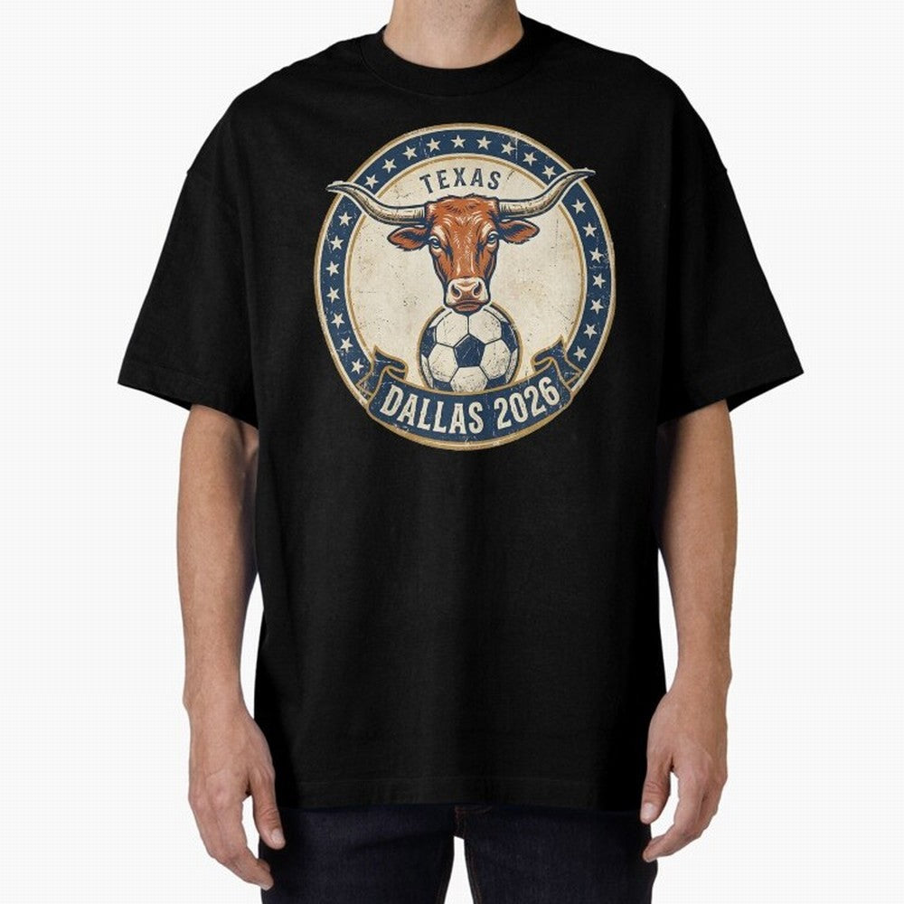 Dallas Texas 2026 World Cup Host City Vintage Football Badge Classic T-Shirt Join Match Day Hype around FIFA World Cup 2026, Cristiano Ronaldo, Argentina, Football History, Final Match Energy, Crowd Noise and Once in a Lifetime Moments; Made for