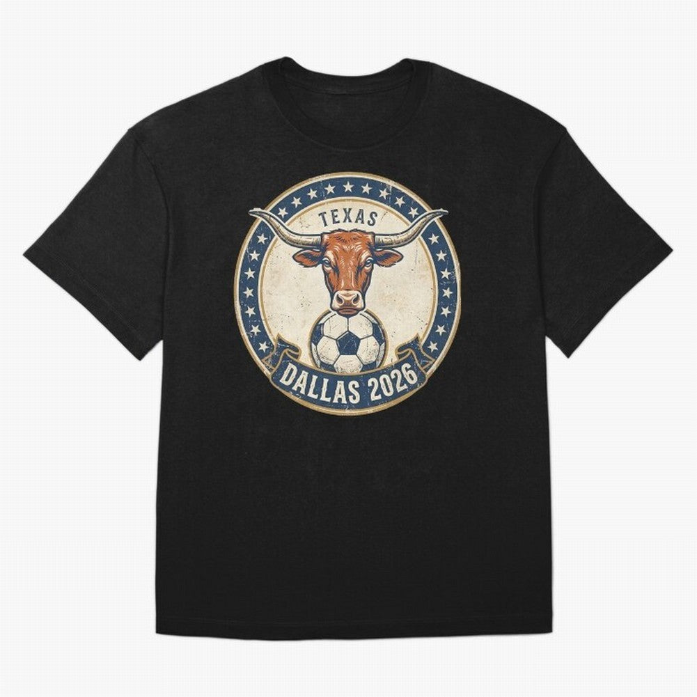 Dallas Texas 2026 World Cup Host City Vintage Football Badge Classic T-Shirt Join Match Day Hype around FIFA World Cup 2026, Cristiano Ronaldo, Argentina, Football History, Final Match Energy, Crowd Noise and Once in a Lifetime Moments; Made for