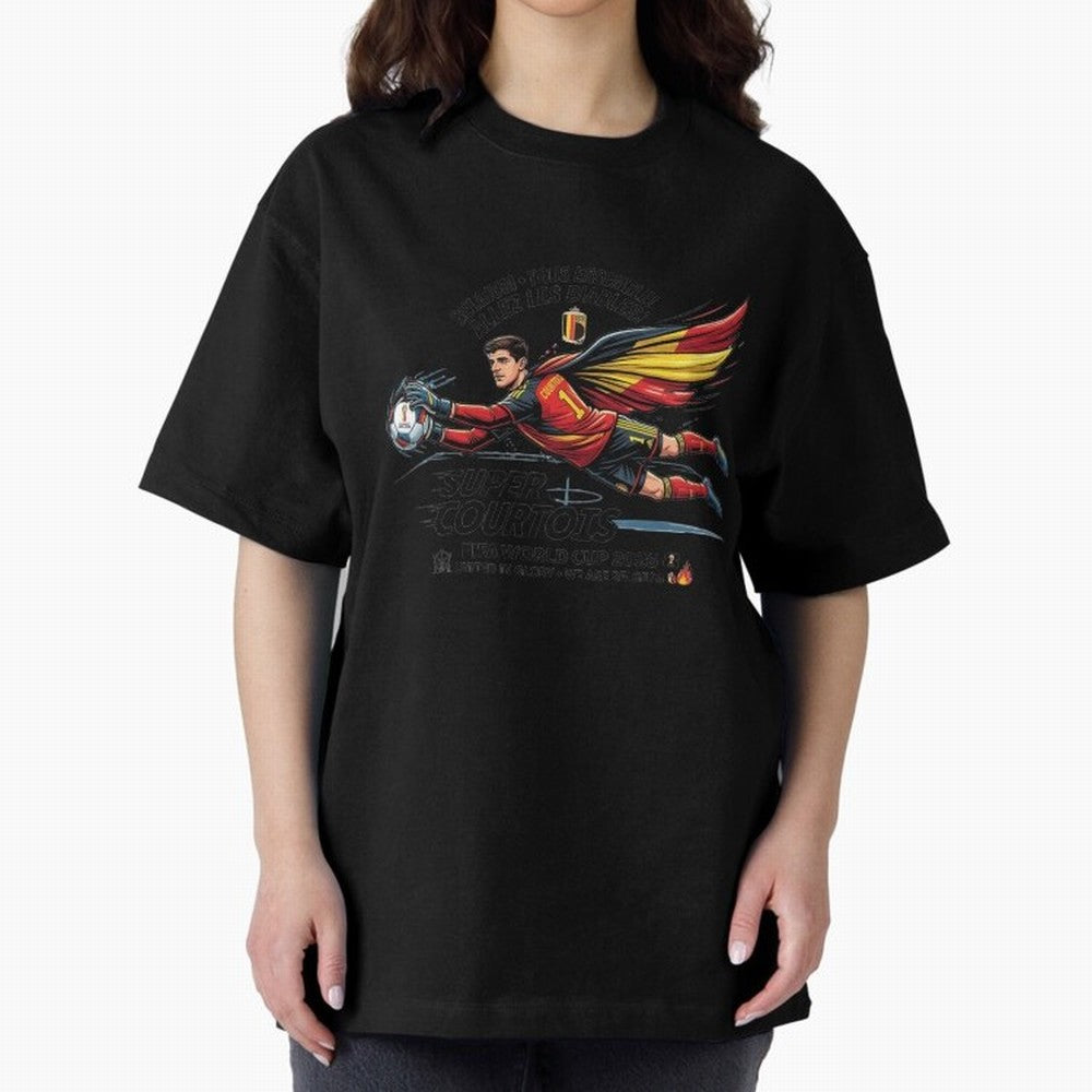 Thibaut Courtois Fan Art Classic T-Shirt Support the FIFA World Cup 2026 Group Stage Journey through Messi, CR7 and Mbappe Highlights, Brazil, Portugal and Argentina Pride, Vintage Soccer Flavor, Modern Football Stars, National Flags and Final