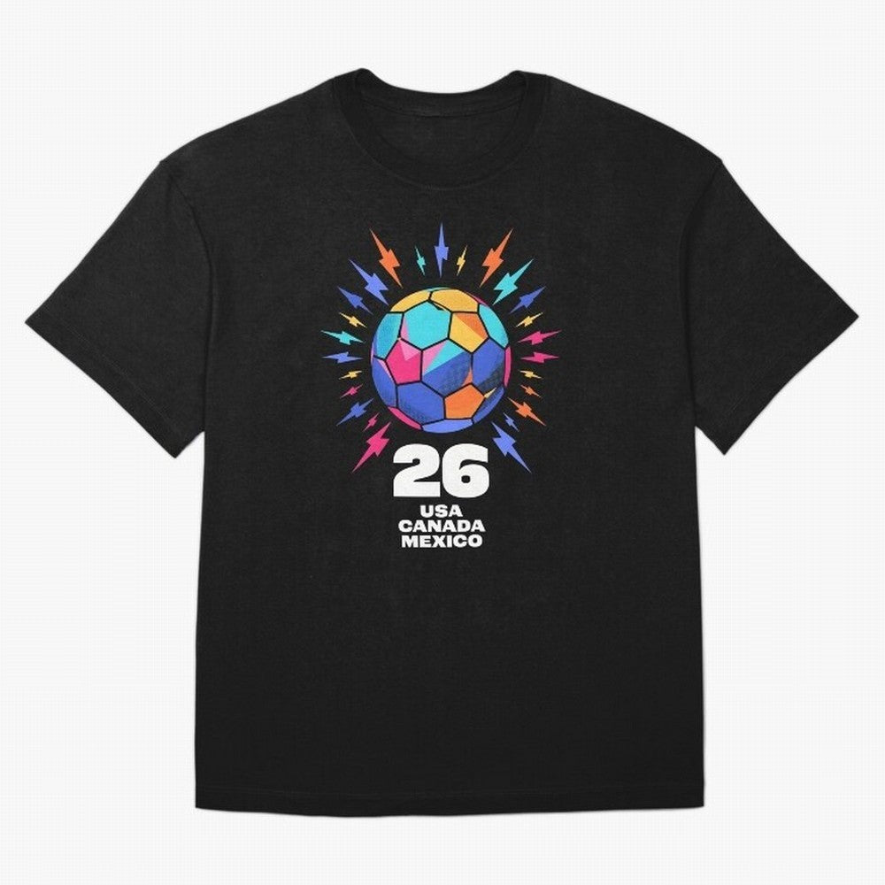 2026 Colorful Soccer Ball USA Canada Mexico 26 Classic T-Shirt Feel the Roar of Match Day Hype around FIFA World Cup 2026 USA Canada Mexico, Cristiano Ronaldo, Haaland and CR7, Germany, Football Passion, Legendary Performances, Festival Vibes and