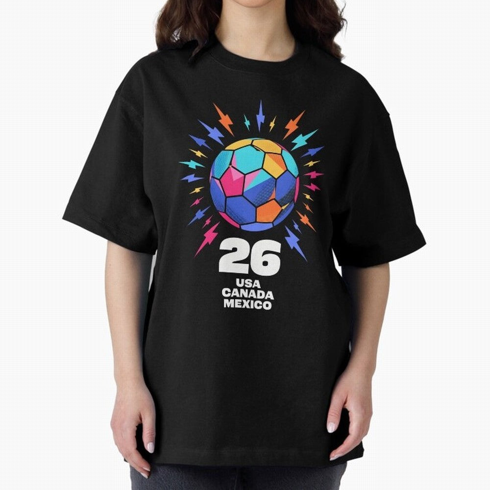2026 Colorful Soccer Ball USA Canada Mexico 26 Classic T-Shirt Feel the Roar of Match Day Hype around FIFA World Cup 2026 USA Canada Mexico, Cristiano Ronaldo, Haaland and CR7, Germany, Football Passion, Legendary Performances, Festival Vibes and