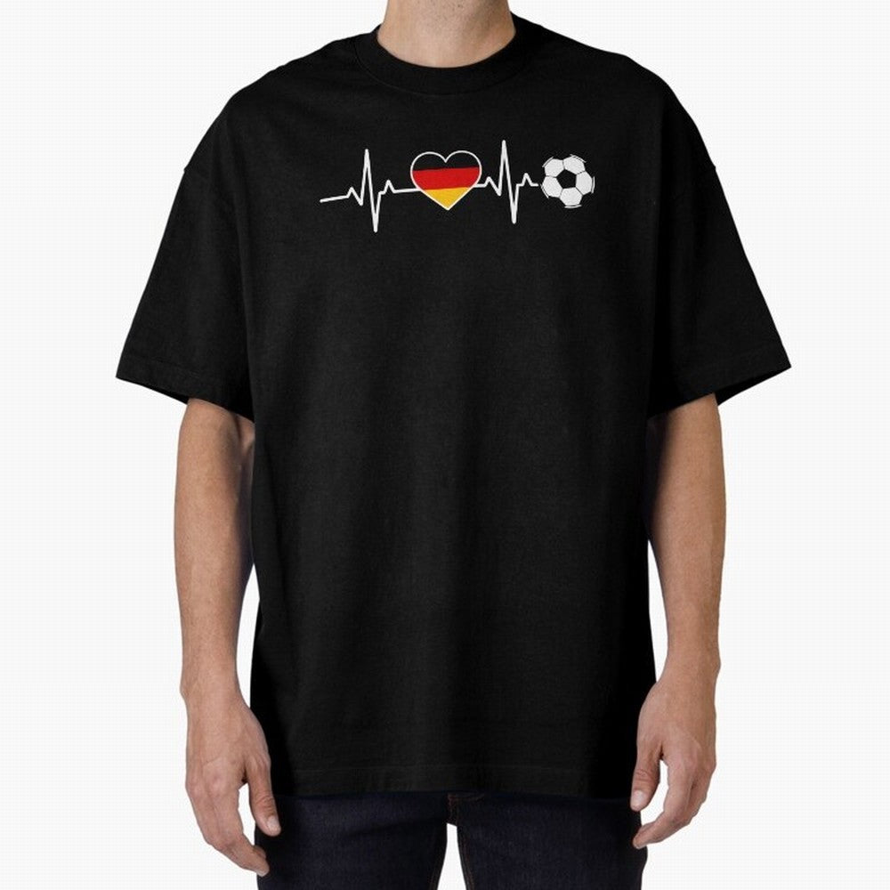 Germany Football Heartbeat | Deutschland Soccer Fan EKG Classic T-Shirt Celebrate National Team Dreams in Global Football Passion for FIFA World Cup 2026 Group Stage, Made for Messi, Neymar and Mbappe, Brazil, Portugal and Argentina, Retro Football