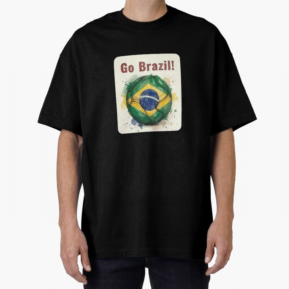 Go Brazil Soccer Ball Flag | Brazilian Football Fan Graphic Tee Classic T-Shirt Capture Stadium Memories from Match Day Hype around FIFA World Cup 2026 USA Canada Mexico, Haaland and Mbappe, Argentina, France and Brazil, Champion Mindset, Group