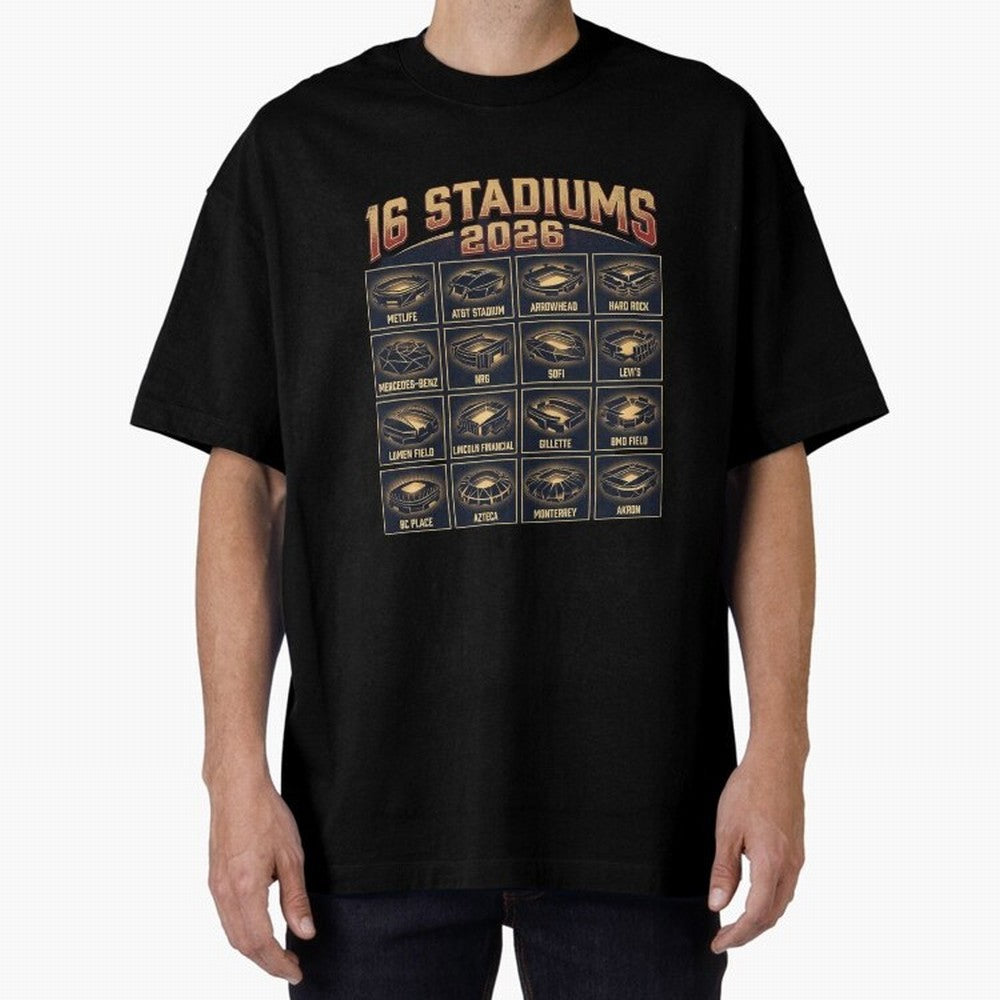 Sixteen Stadiums for 2026 World Cup Classic T-Shirt Make Game Day About FIFA World Cup 2026 with Cristiano Ronaldo, Argentina, France and Brazil Energy, Supporter Pride, Iconic Celebrations, Legendary Names and Global Match Day Energy; Great for