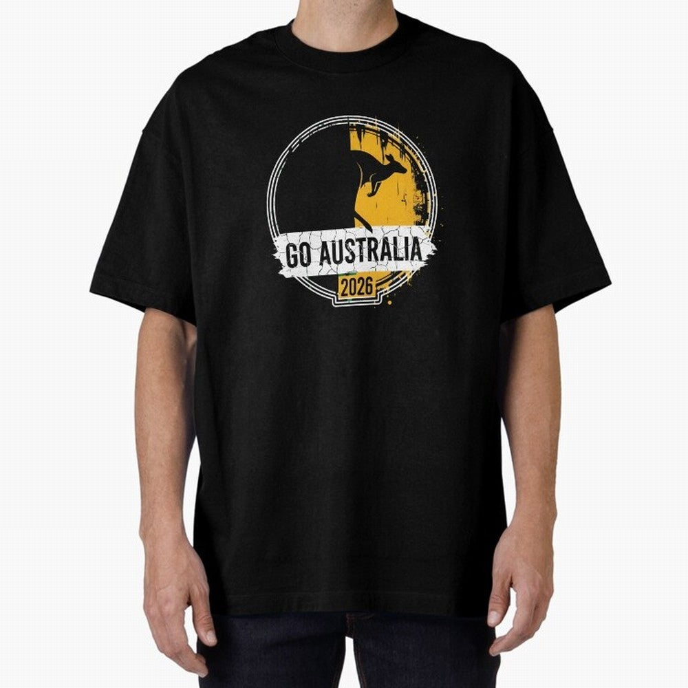 Golden Green Kangaroo Emblem Go Australia 2026 Supporter Design T-Shirt_83662099 Classic T-Shirt Bring a Champion Mindset to Match Day Hype around FIFA World Cup 2026, CR7 and Messi, Germany, Stadium Chants, National Pride, Trophy Dreams and