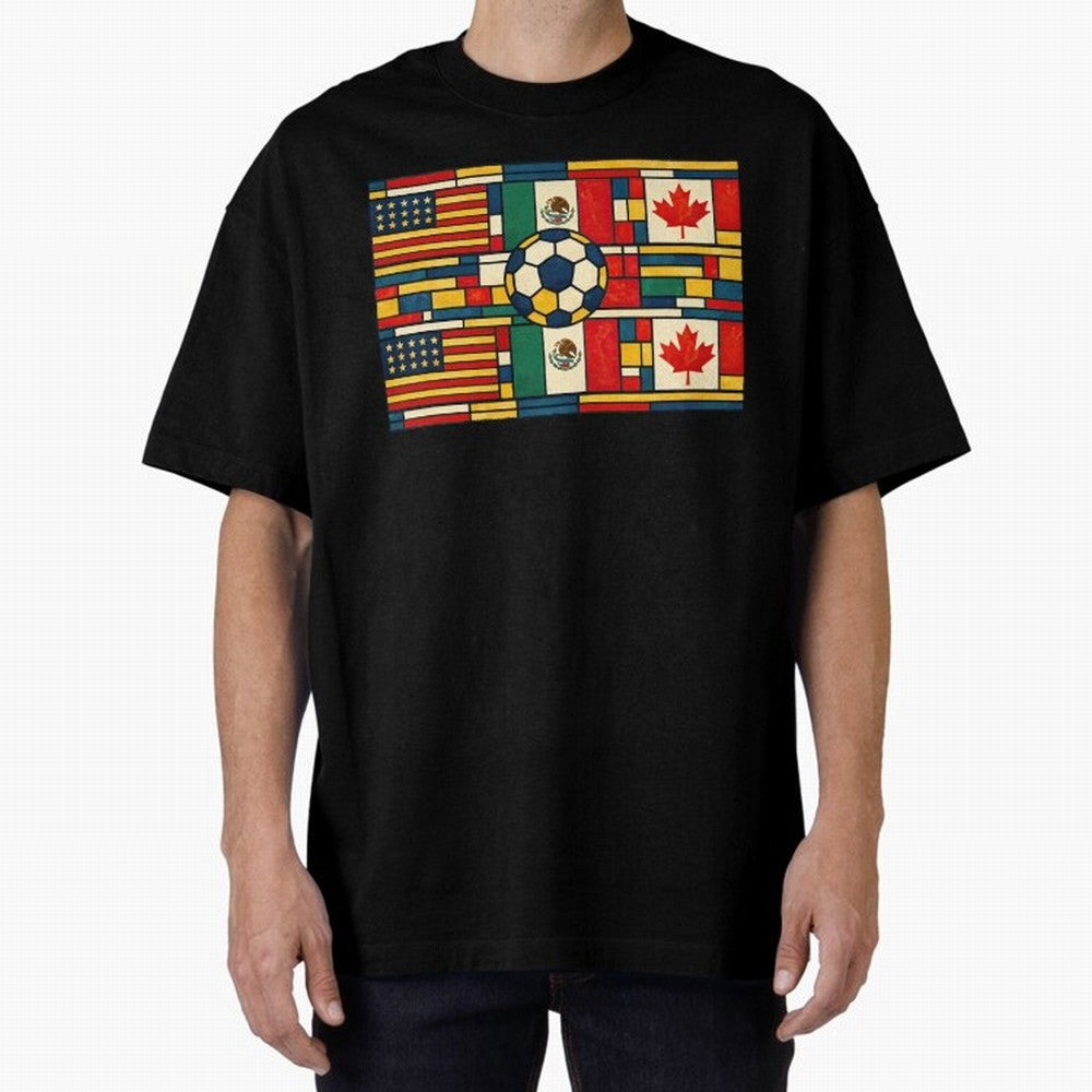 North American Football Flags World Cup Inspired Classic T-Shirt Bring World Football Passion into Global Football Passion for FIFA World Cup 2026, Featuring Haaland, France and Portugal, Global Supporter Spirit, Legendary Goals, National Colors