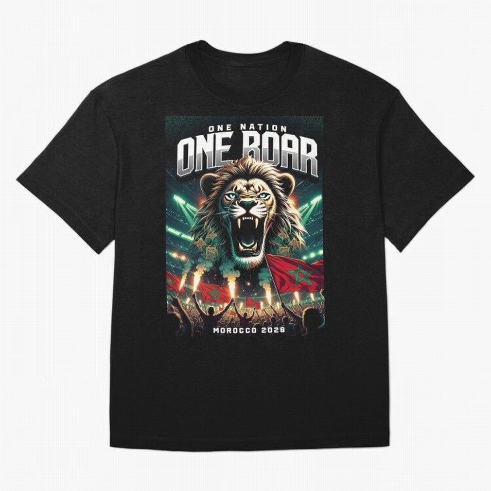 Morocco Football Team - One Nation, One Roar Classic T-Shirt Back Your Heroes with FIFA World Cup 2026 USA Canada Mexico Built around Messi, Argentina Energy, Tournament Hype, Historic Matchups, Family Viewing Parties and Global Sports Pride;