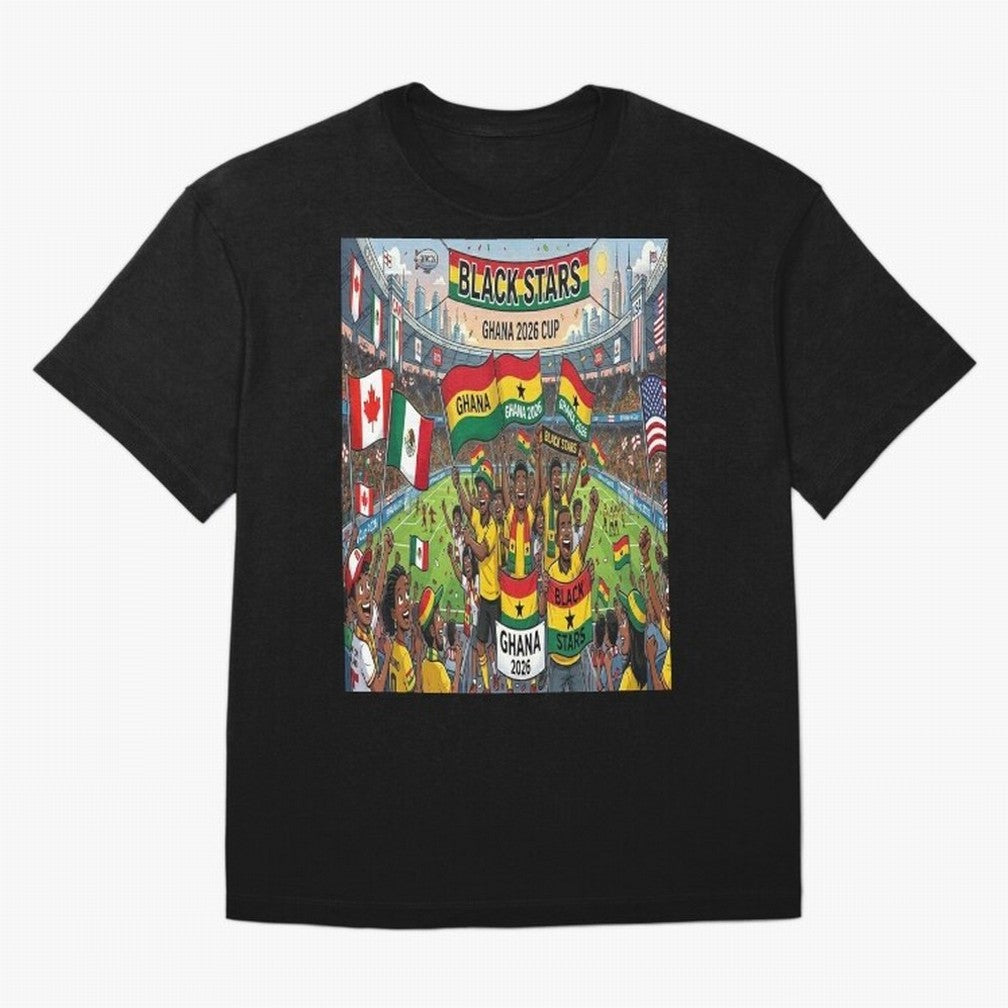 Ghana World Cup 2026 - Stadium Classic T-Shirt Live the Energy of the FIFA World Cup 2026 USA Canada Mexico Journey through CR7 Highlights, Brazil, Portugal and Argentina Pride, Retro Football Energy, Iconic Rivalries, Trophy Chase Drama and