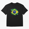 Brazil Flag Artistic Brush Stroke - Modern Flag Design T-Shirt Classic T-Shirt Share the Excitement of the FIFA World Cup 2026 Journey through Neymar Highlights, England and Germany Pride, Stadium Memories, Football Loyalty, International Chants