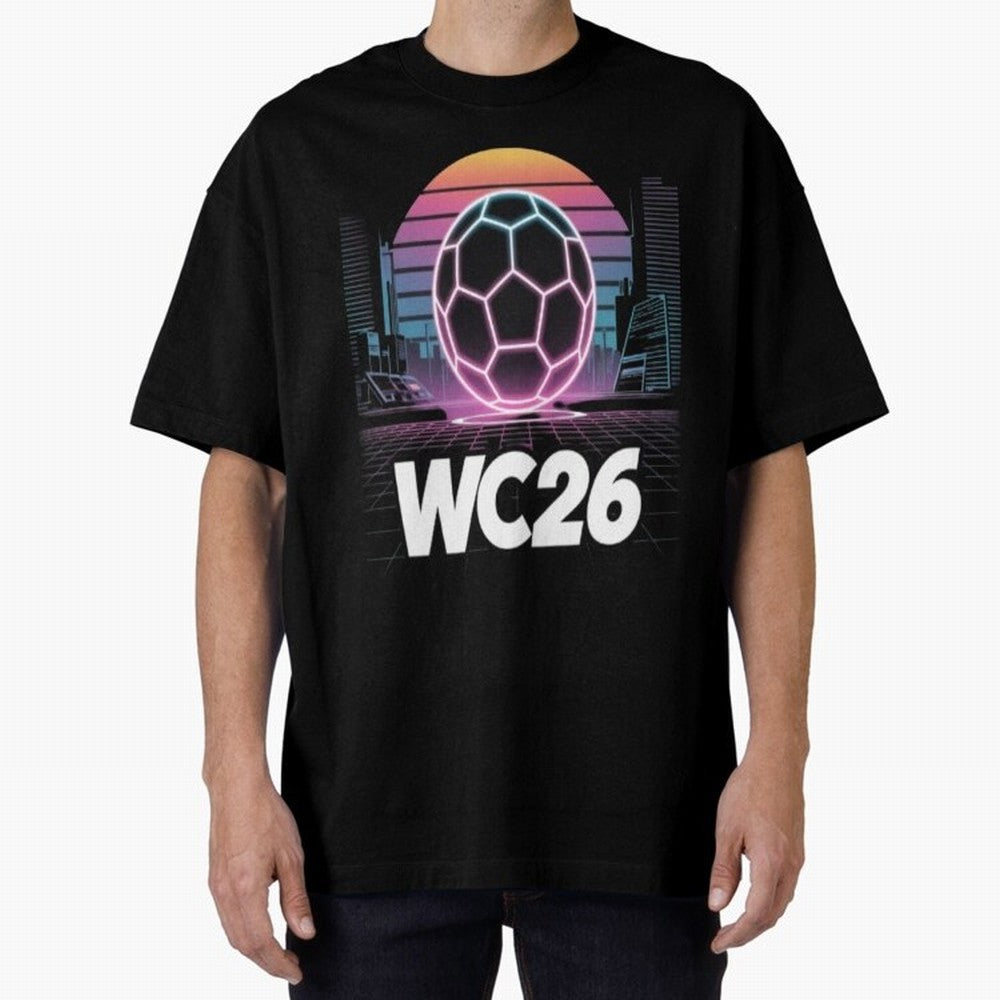 Retrofuturistic World Cup 2026 ¡ª Retro Sci-Fi Football Poster Classic T-Shirt Fuel the Hype around Global Football Passion for FIFA World Cup 2026, Highlighting Mbappe, Argentina, Classic Soccer Heritage, Championship Pressure, Fan Loyalty and