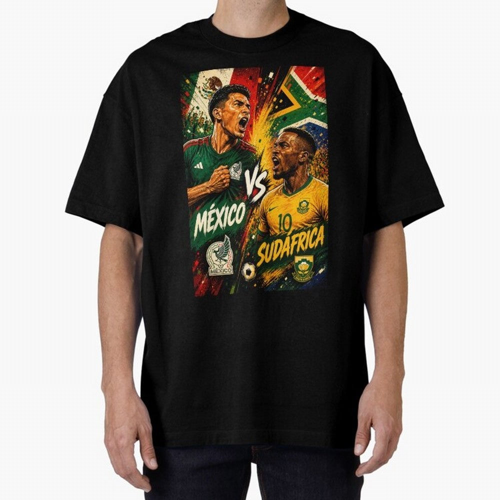 Mexico vs South Africa ¨C Group A FIFA World Cup 2026 | Retro Comic Football Jersey Classic T-Shirt Fuel Your Fan Pride for Global Football Passion for FIFA World Cup 2026 Group Stage, Centered on Messi, Neymar and Mbappe, Germany, Stadium