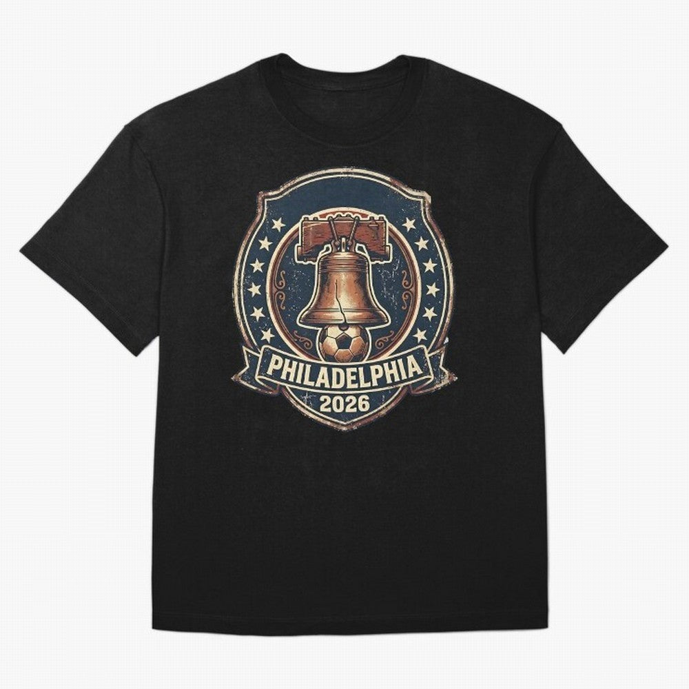 Philadelphia 2026 World Cup Host City Vintage Football Badge ¡ª Liberty Bell Soccer Crest Classic T-Shirt Wear the Spirit of Match Day Hype around FIFA World Cup 2026, CR7 and Messi, England, France and Netherlands, Stadium Memories, Football