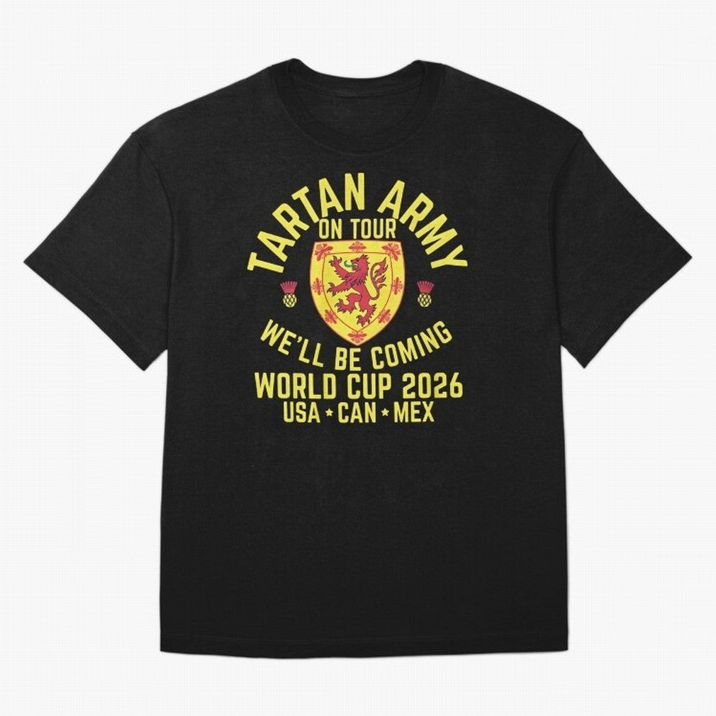 Tartan Army World Cup 2026 Scotland Tour Classic T-Shirt Show Fan Pride Across the FIFA World Cup 2026 Journey through Cristiano Ronaldo Highlights, Spain Pride, Retro Football Energy, Iconic Rivalries, Trophy Chase Drama and Stadium Atmosphere;