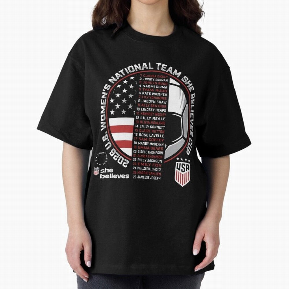 She Believes Cup Champions U.S. Women¡¯s National Soccer Team 2026 Classic T-Shirt Bring World Football Passion into Match Day Hype around FIFA World Cup 2026 USA Canada Mexico, Cristiano Ronaldo, Haaland and CR7, France, Vintage Soccer Flavor,