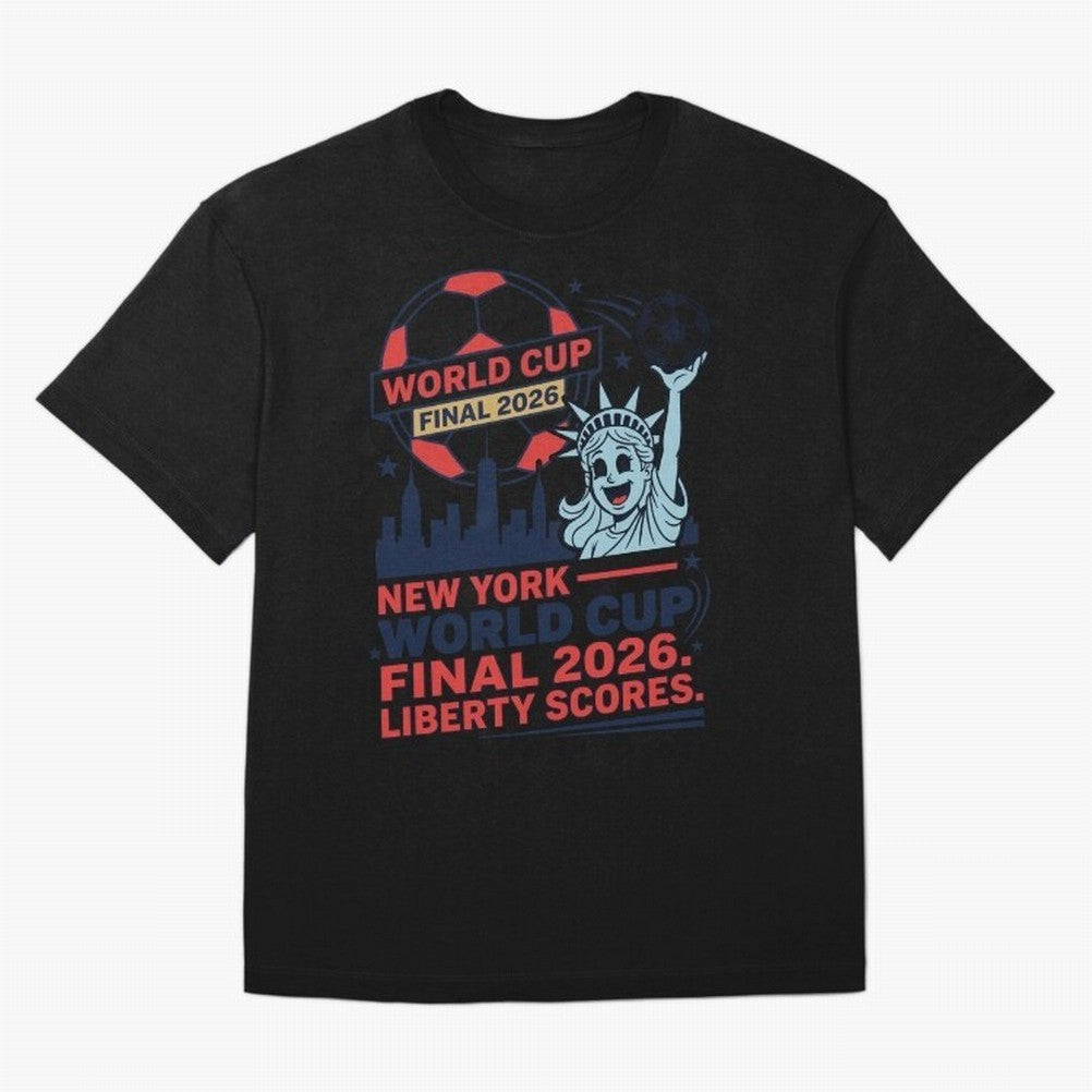 New York World Cup Final 2026 ¡ª Liberty Scores V1 Classic T-Shirt Bring World Football Passion into FIFA World Cup 2026 USA Canada Mexico Spirit, Capturing Brazil, Neymar, Champion Mindset, Group Stage Buzz, Knockout Tension and Passionate Fan