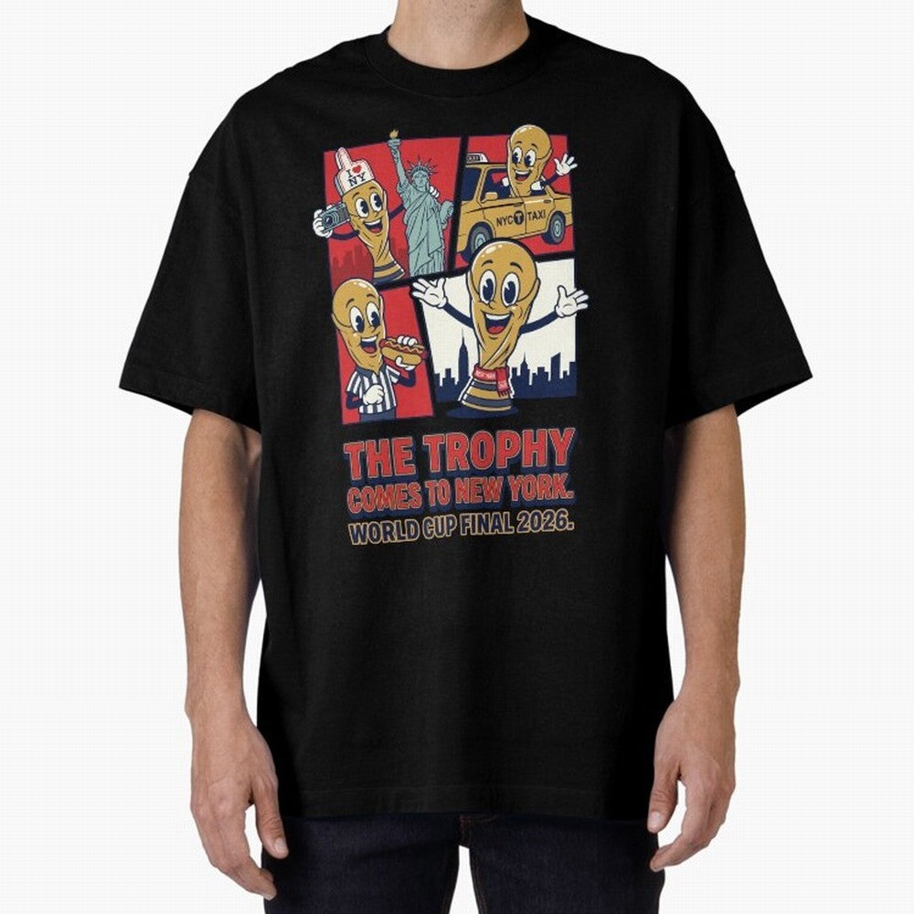 The Trophy Comes to New York ¡ª World Cup Final V1 Classic T-Shirt Feel the Trophy Chase of Global Football Passion for FIFA World Cup 2026 Group Stage, Filled with Messi, Neymar and Mbappe, England, France and Netherlands, Football History, Final