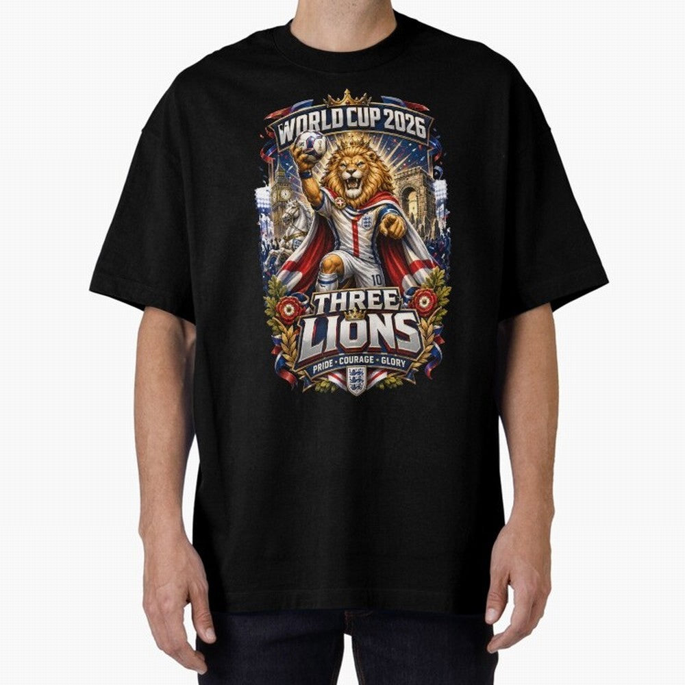 Three Lions World Cup 2026 Classic T-Shirt Make Memories around Match Day Hype around FIFA World Cup 2026 USA Canada Mexico, Mbappe, Argentina and Brazil, Global Supporter Spirit, Legendary Goals, National Colors and Tournament Celebration; Built