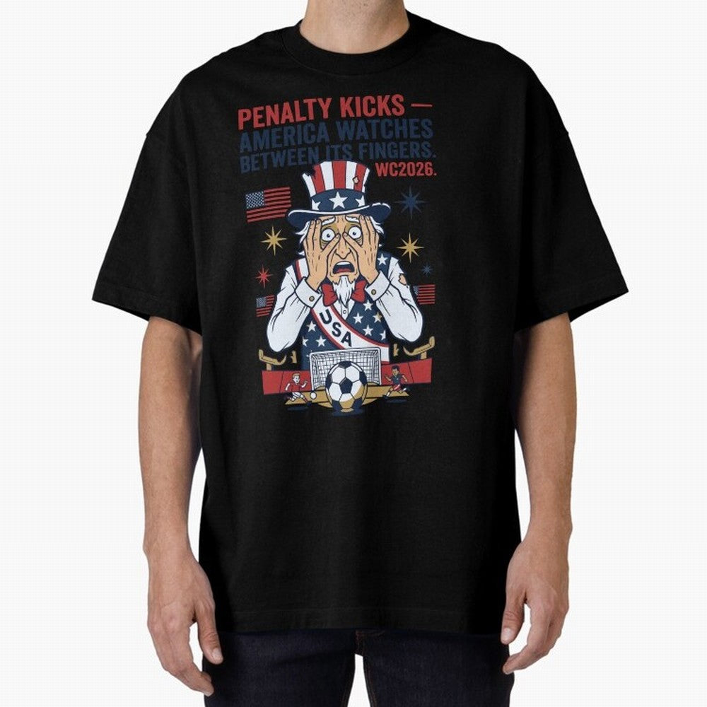 Penalty Kicks ¡ª America Watches Between Its Fingers V1 Classic T-Shirt Join the Countdown to FIFA World Cup 2026 USA Canada Mexico Celebrating Neymar, Argentina Energy, Sports Nostalgia, International Competition, Famous Players and Unforgettable