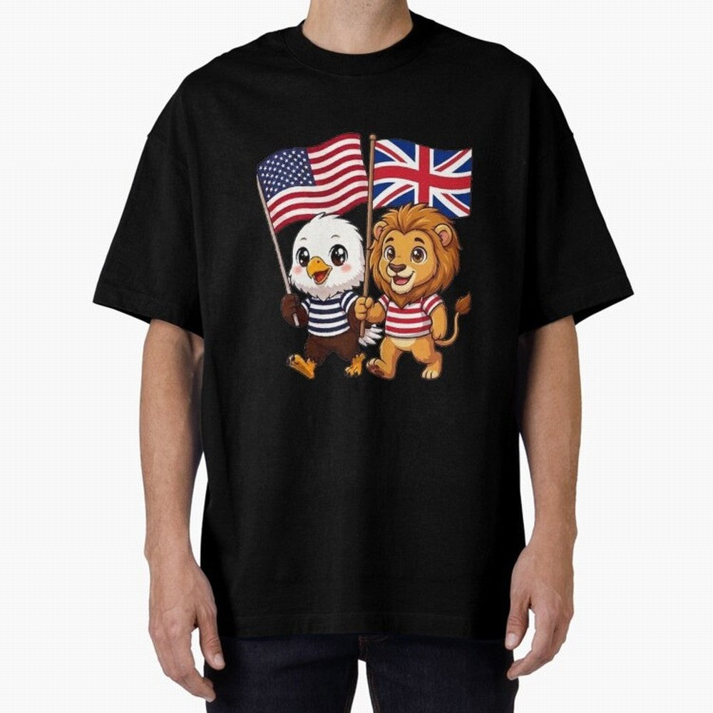 The American eagle and its brothers, the British lion Classic T-Shirt Carry the Colors and Pride of Global Football Passion for FIFA World Cup 2026, Connected to Mbappe and Neymar, France and Portugal, Match Day Excitement, Supporter Culture,