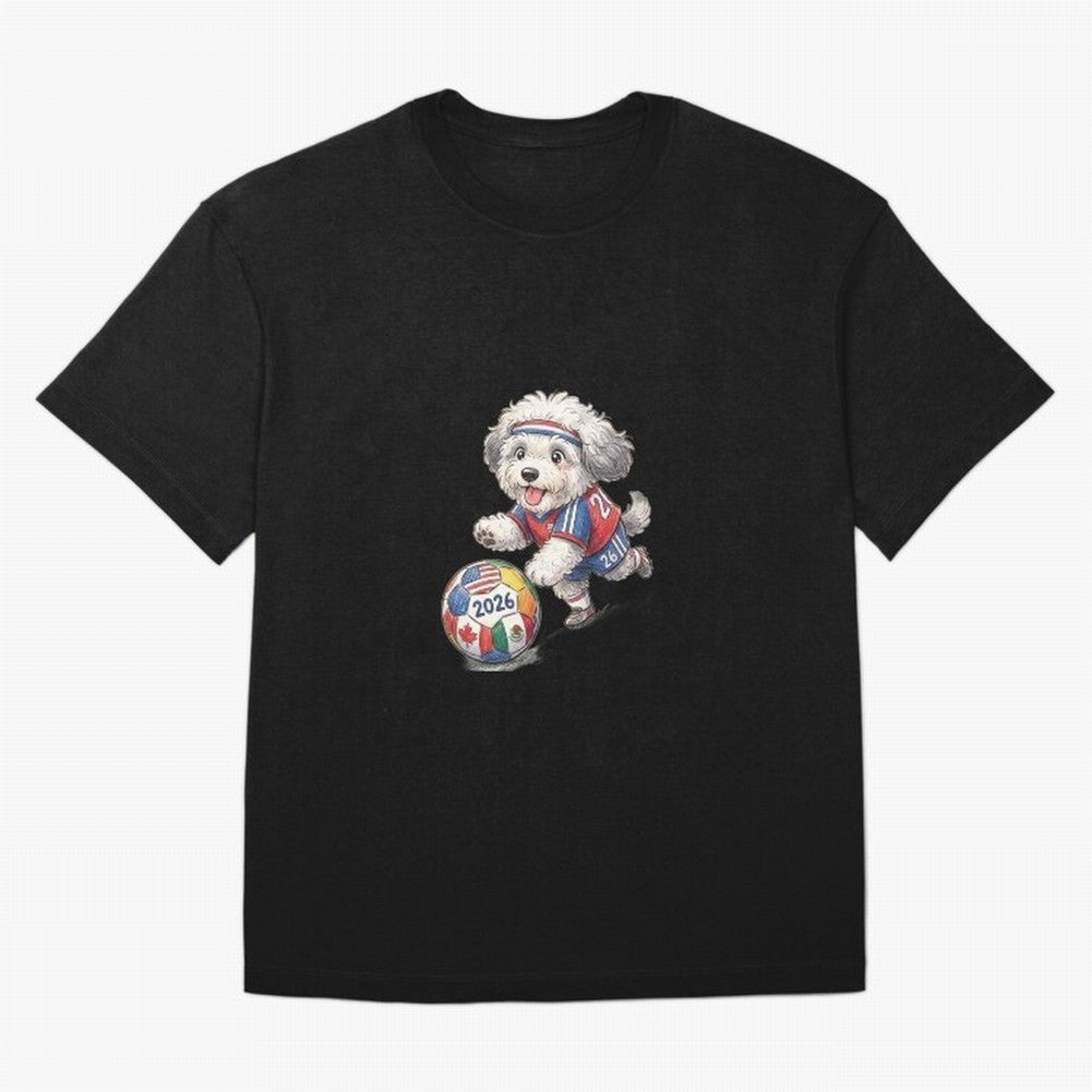 Cute Sheepdog Soccer Star - 2026 World Cup Fluffy Puppy Classic T-Shirt Bring International Match Energy to Global Football Passion for FIFA World Cup 2026 USA Canada Mexico, Celebrating Messi and Cristiano Ronaldo, Argentina, France and Brazil,