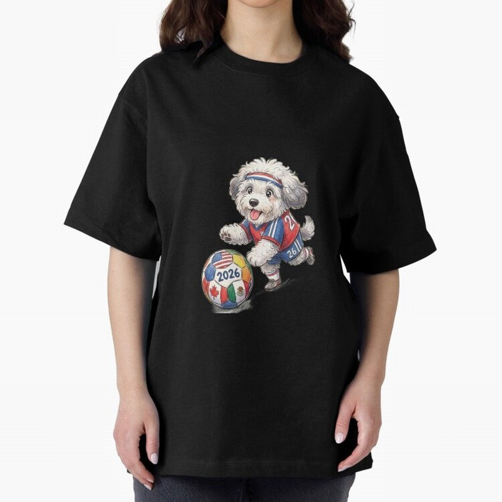 Cute Sheepdog Soccer Star - 2026 World Cup Fluffy Puppy Classic T-Shirt Bring International Match Energy to Global Football Passion for FIFA World Cup 2026 USA Canada Mexico, Celebrating Messi and Cristiano Ronaldo, Argentina, France and Brazil,