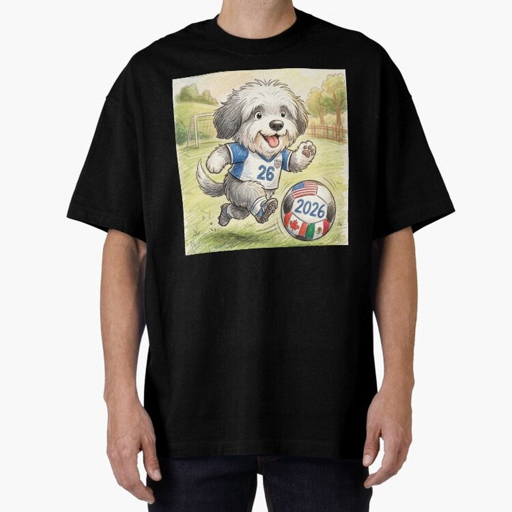 Cute Sheepdog Soccer Star - 2026 World Cup Fluffy Puppy Classic T-Shirt Join the Countdown to FIFA World Cup 2026 USA Canada Mexico with Cristiano Ronaldo, Haaland and CR7, Brazil Energy, Game Day Rituals, Football Legends, Country Pride and the