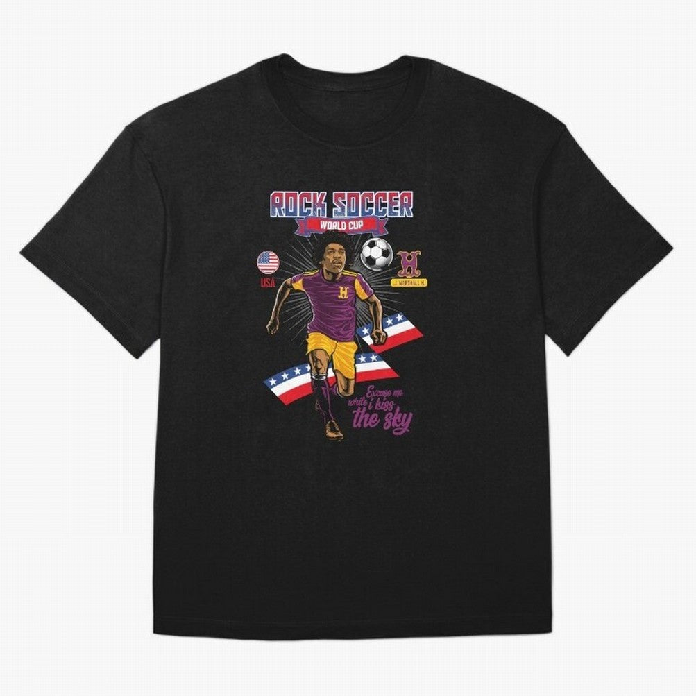 Rock Soccer World Cup Classic T-Shirt Honor the Football Icons of FIFA World Cup 2026 USA Canada Mexico Spirit, Featuring Spain, Haaland and Mbappe, Match Day Excitement, Supporter Culture, Golden Goals and Global Football Passion; Great for
