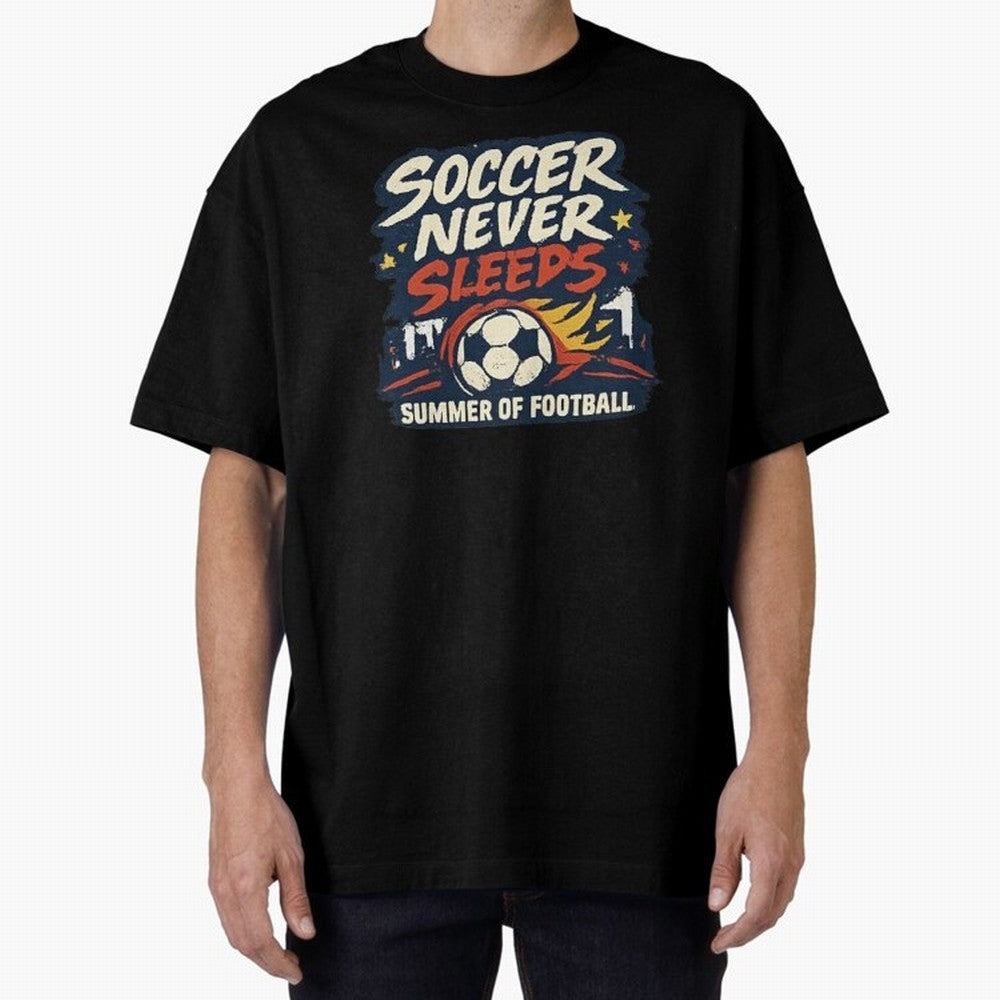 Soccer Never Sleeps Summer of Football Vintage Soccer Fan Tee Classic T-Shirt Bring Global Tournament Vibes to FIFA World Cup 2026 Group Stage Highlighting Cristiano Ronaldo, Portugal, Spain and Germany Energy, Football Passion, Legendary
