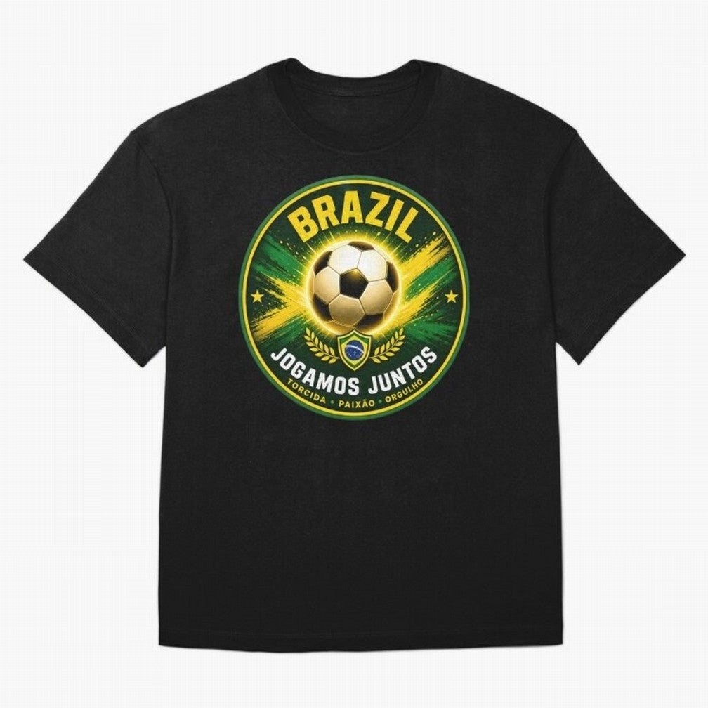Vibrant and Elegant Brazil Soccer Emblem Classic T-Shirt Make Every Kick Count in FIFA World Cup 2026 with Cristiano Ronaldo, England and Germany Energy, Global Supporter Spirit, Legendary Goals, National Colors and Tournament Celebration; Ideal