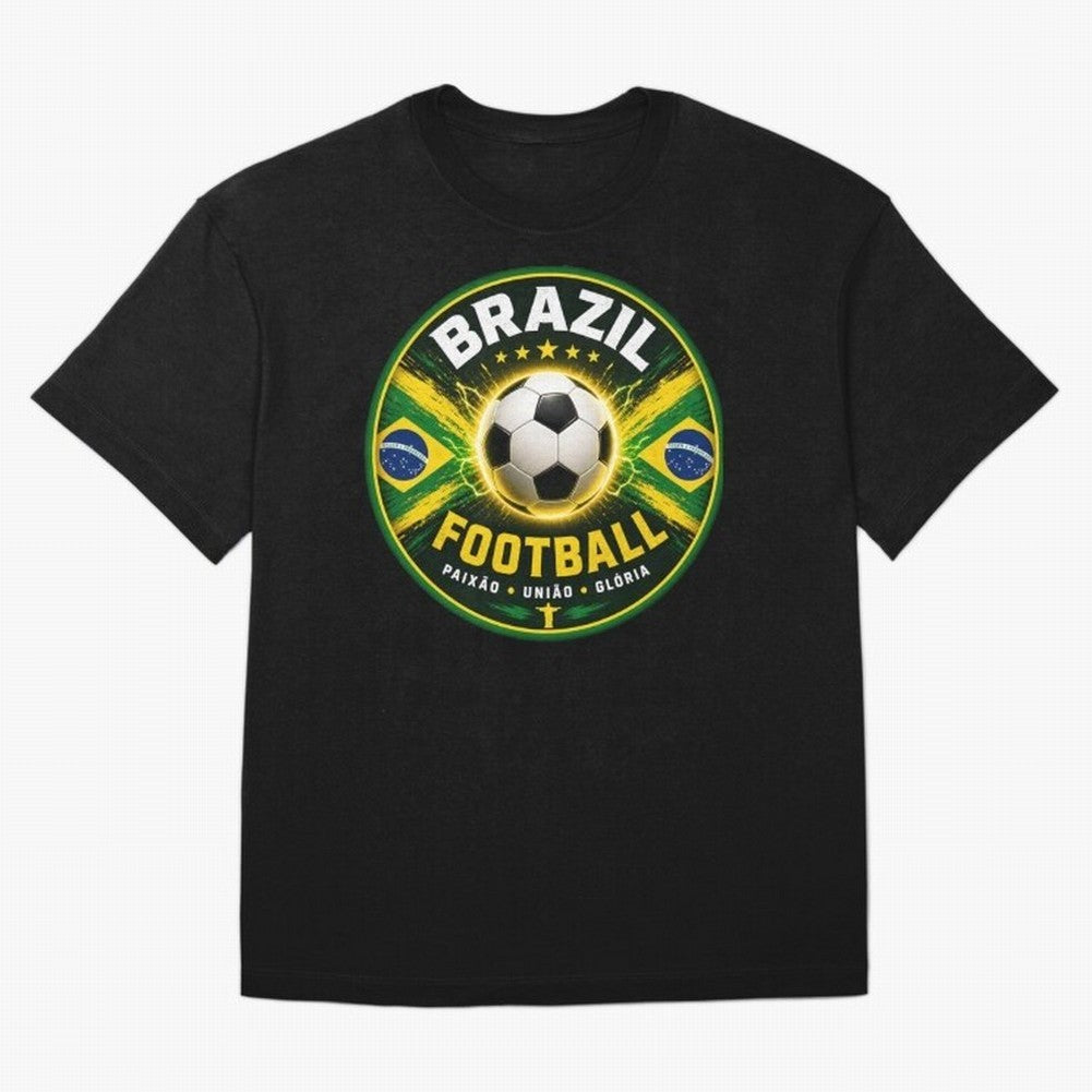Elegant Brazil Football Emblem Classic T-Shirt Relive the Noise and Pride of Global Football Passion for FIFA World Cup 2026, Filled with Neymar, Haaland and Cristiano Ronaldo, Brazil, Portugal and Argentina, Goal Celebration Energy, Supporter