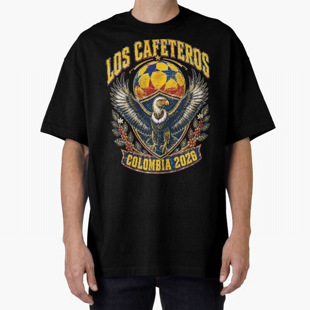 Los Cafeteros Colombia 2026 World Cup Soccer T-Shirt Classic T-Shirt Honor Global Football Passion for FIFA World Cup 2026, Inspired by Messi and Cristiano Ronaldo, Portugal, Sports Nostalgia, International Competition, Famous Players and