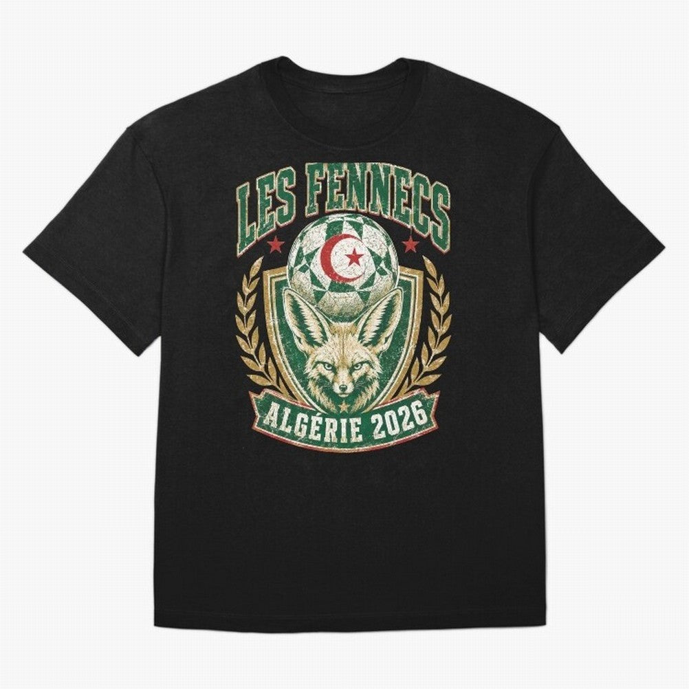 Les Fennecs Alg¨¦rie 2026 World Cup Soccer T-Shirt Classic T-Shirt Fuel the FIFA World Cup 2026 USA Canada Mexico Journey through CR7 Highlights, Brazil, Portugal and Argentina Pride, Soccer Culture, Superstar Moments, National Team Dreams and
