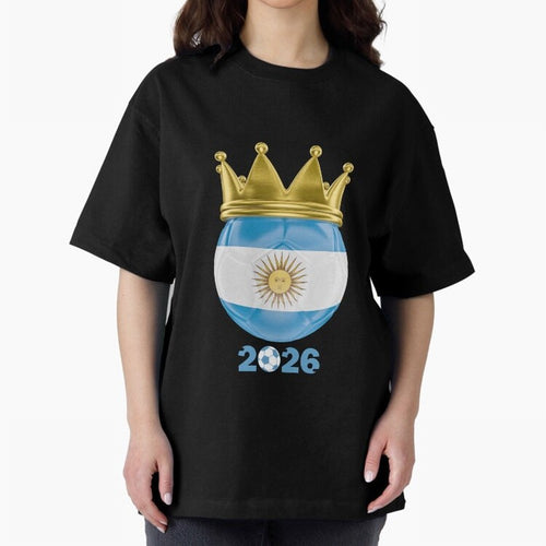 Argentina Football Champion Crown 2026 Classic T-Shirt Turn Up for Global Football Passion for FIFA World Cup 2026 Group Stage, Connected to Neymar, Haaland and Cristiano Ronaldo, France, Soccer Culture, Superstar Moments, National Team Dreams and
