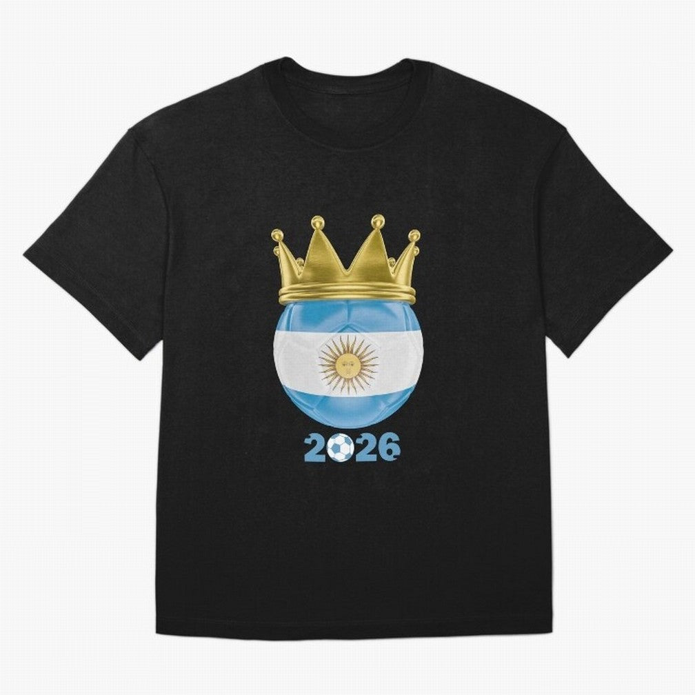 Argentina Football Champion Crown 2026 Classic T-Shirt Turn Up for Global Football Passion for FIFA World Cup 2026 Group Stage, Connected to Neymar, Haaland and Cristiano Ronaldo, France, Soccer Culture, Superstar Moments, National Team Dreams and