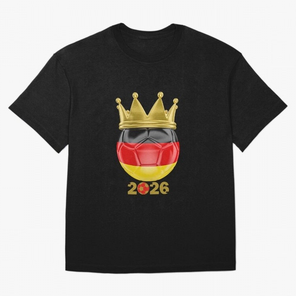 Germany Football Champion Crown 2026 Classic T-Shirt Relive Legendary Nights from the FIFA World Cup 2026 Group Stage Journey through CR7 and Messi Highlights, Portugal Pride, Retro Football Energy, Iconic Rivalries, Trophy Chase Drama and Stadium
