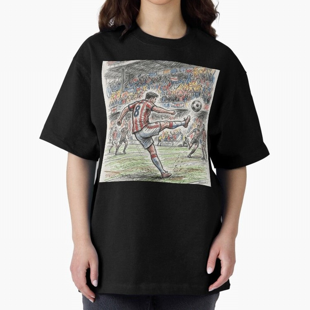The Decisive Goal - Player #8 Stadium Action Illustration Classic T-Shirt Show Love for Legendary Goals in FIFA World Cup 2026 Filled with Messi, Neymar and Mbappe, Spain Energy, Supporter Pride, Iconic Celebrations, Legendary Names and Global