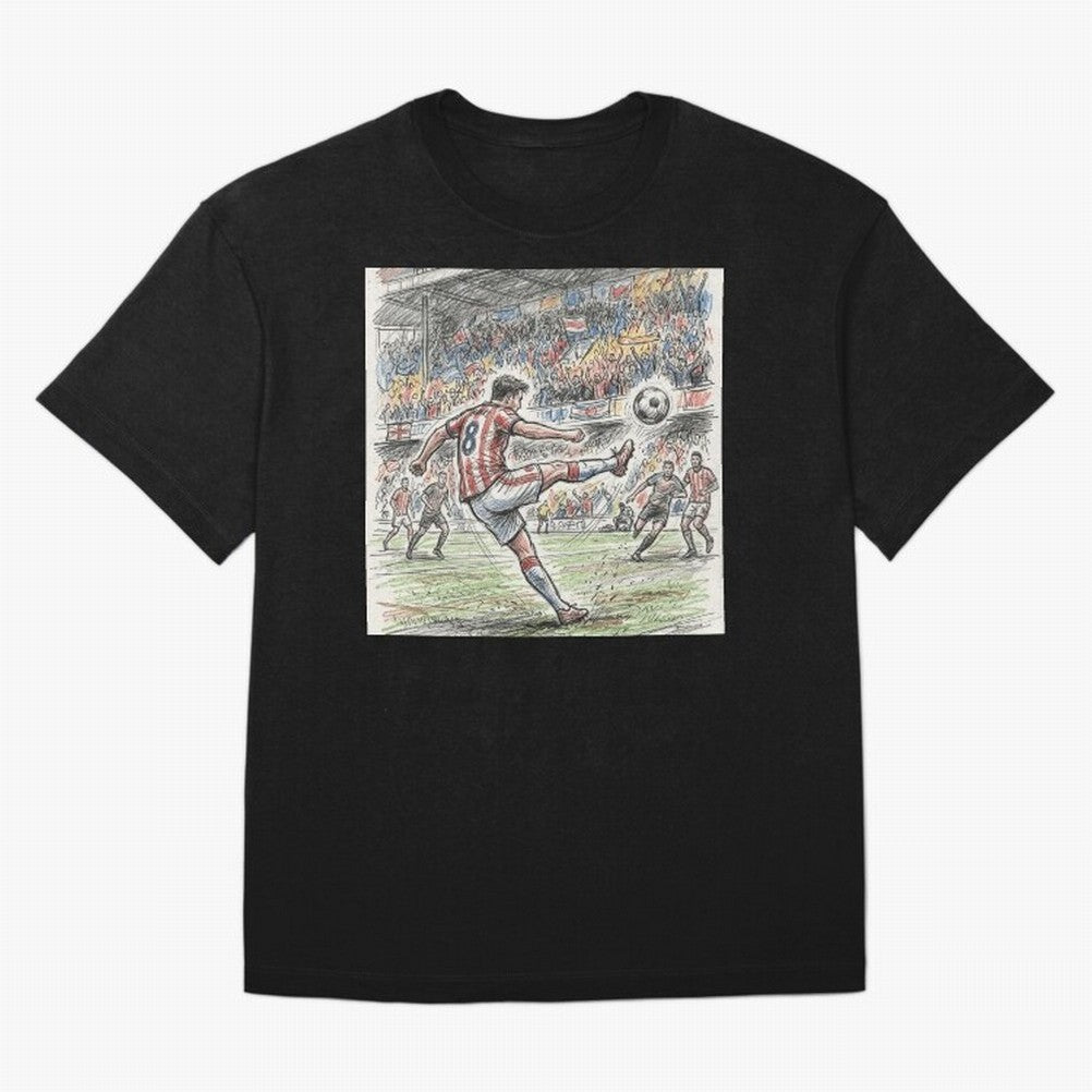 The Decisive Goal - Player #8 Stadium Action Illustration Classic T-Shirt Show Love for Legendary Goals in FIFA World Cup 2026 Filled with Messi, Neymar and Mbappe, Spain Energy, Supporter Pride, Iconic Celebrations, Legendary Names and Global