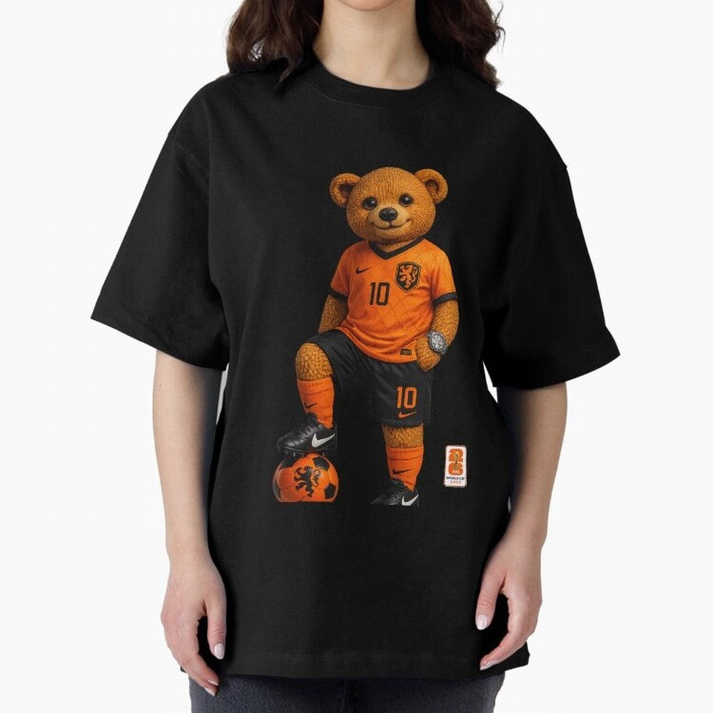 Netherlands Soccer Bear World Cup Teddy Bear Classic T-Shirt Feel the Roar of Global Football Passion for FIFA World Cup 2026, with Neymar, Haaland and Cristiano Ronaldo, Spain, Championship Spirit, Famous Goals, Roaring Crowds and International